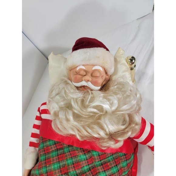 Vintage Snoring Santa Clause Sleeping in Bed Sounds Snores 14” - Picture 2 of 9